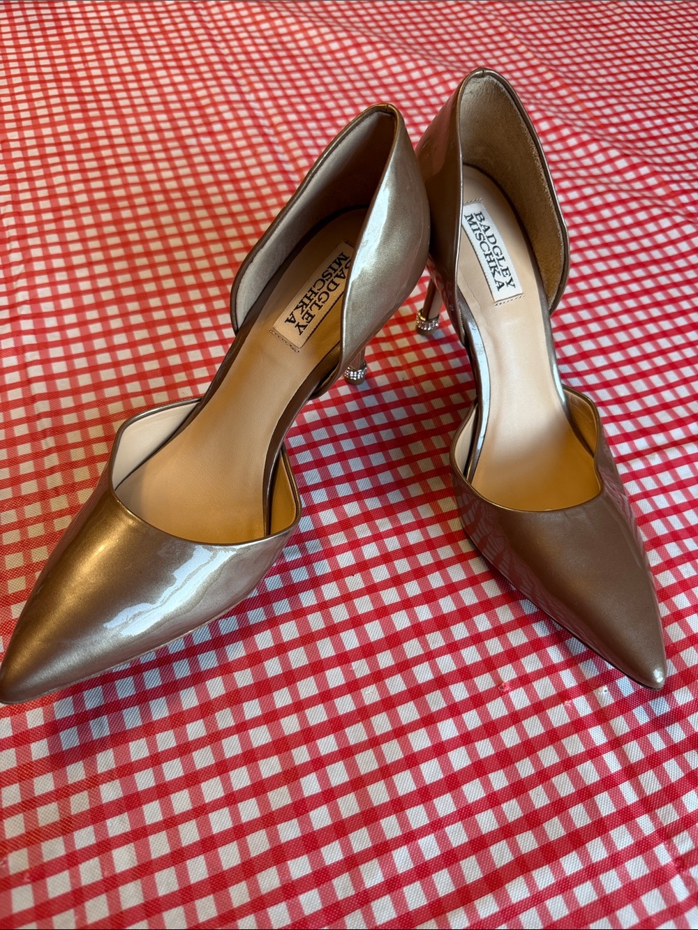 Badgley Mischka Metallic Champagne Pointed D'Orsay Pumps